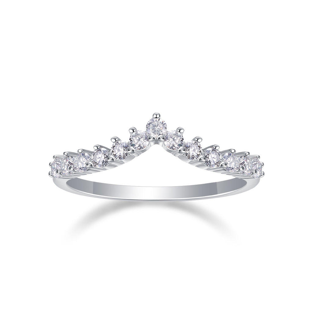 Caroline Silver and Moissanite Crown Ring