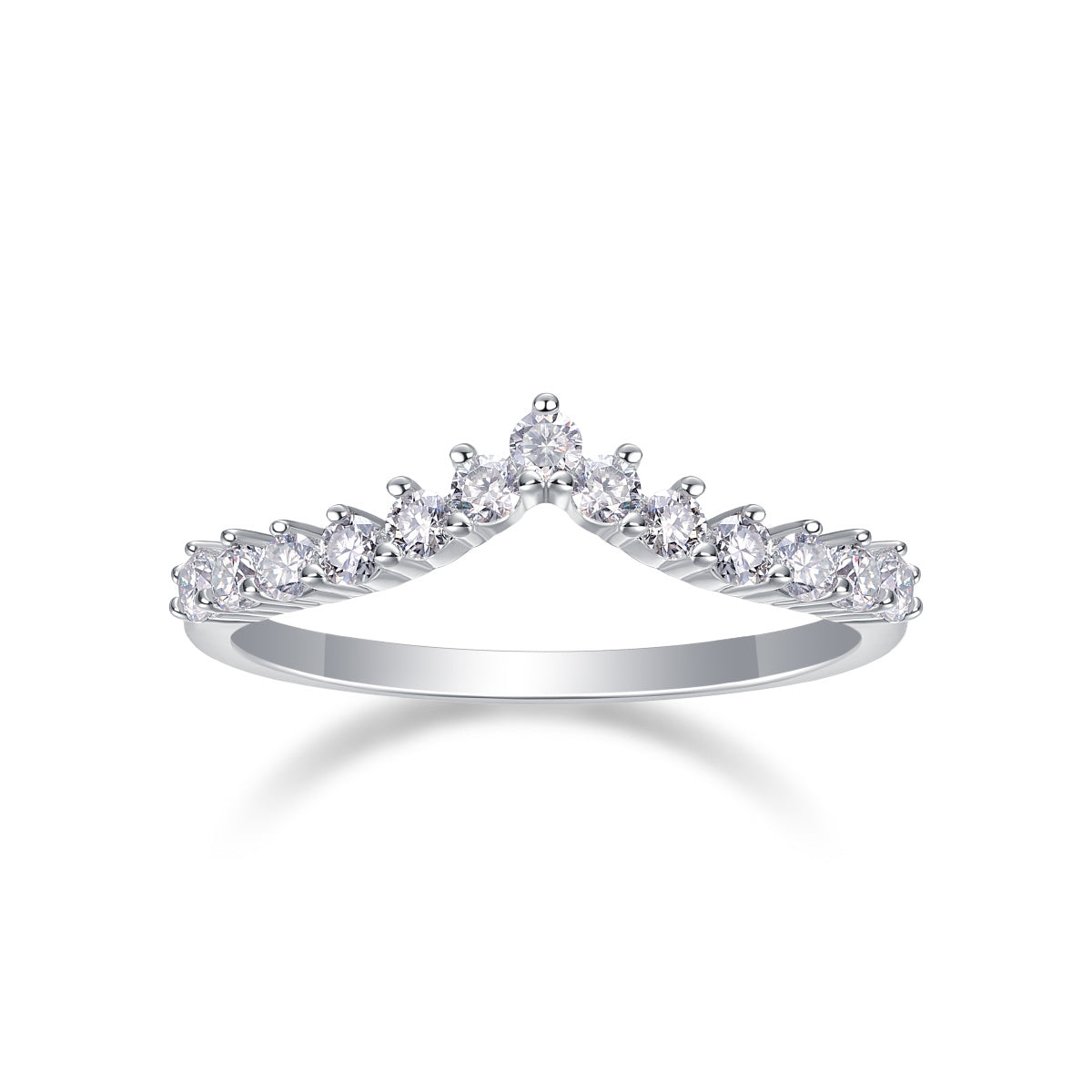 Caroline Silver and Moissanite Crown Ring