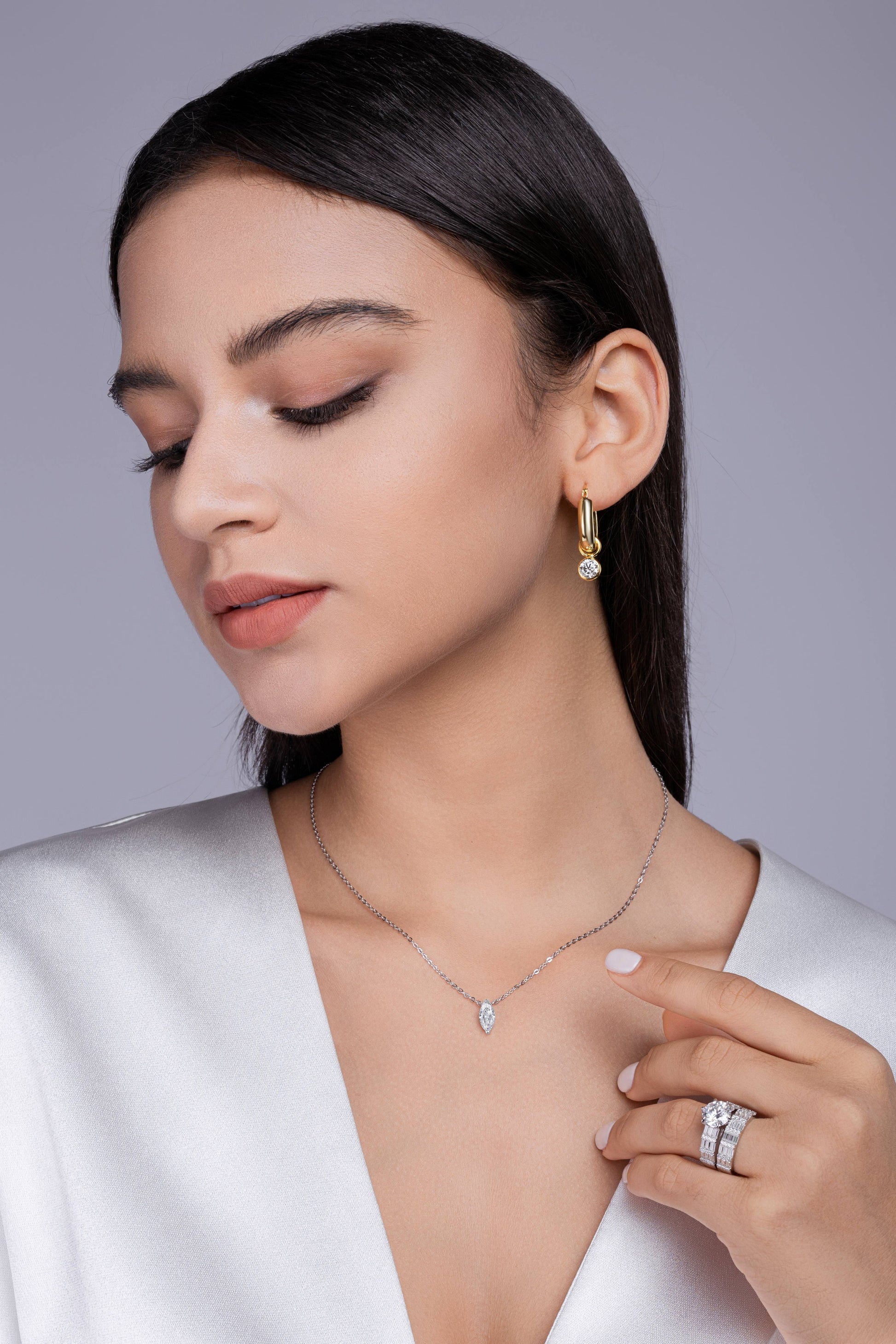 Alexandra Marquise Moissanite Necklace