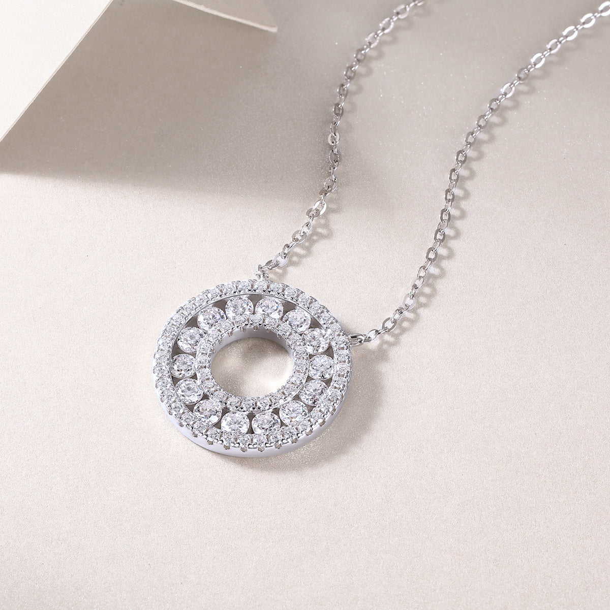 Flora Silver and Moissanite Pendant Necklace