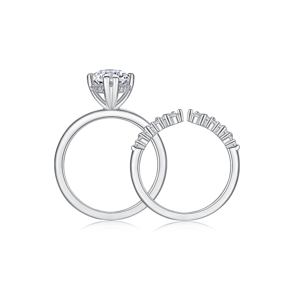 Lucienne Sterling Silver and Moissanite Ring Stack