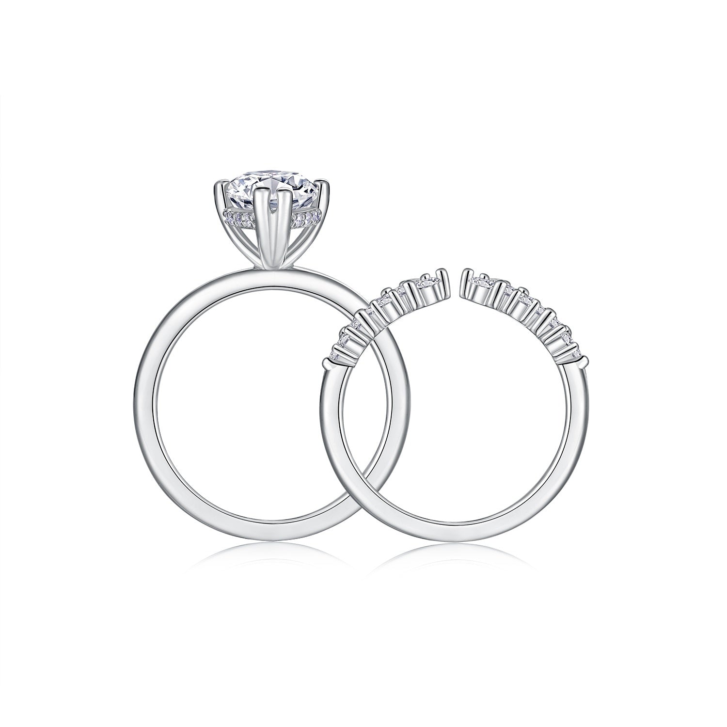 Lucienne Sterling Silver and Moissanite Ring Stack