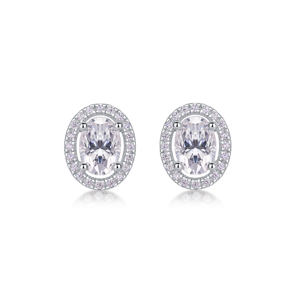 Antoinette Sterling Silver and Moissanite Stud Earrings