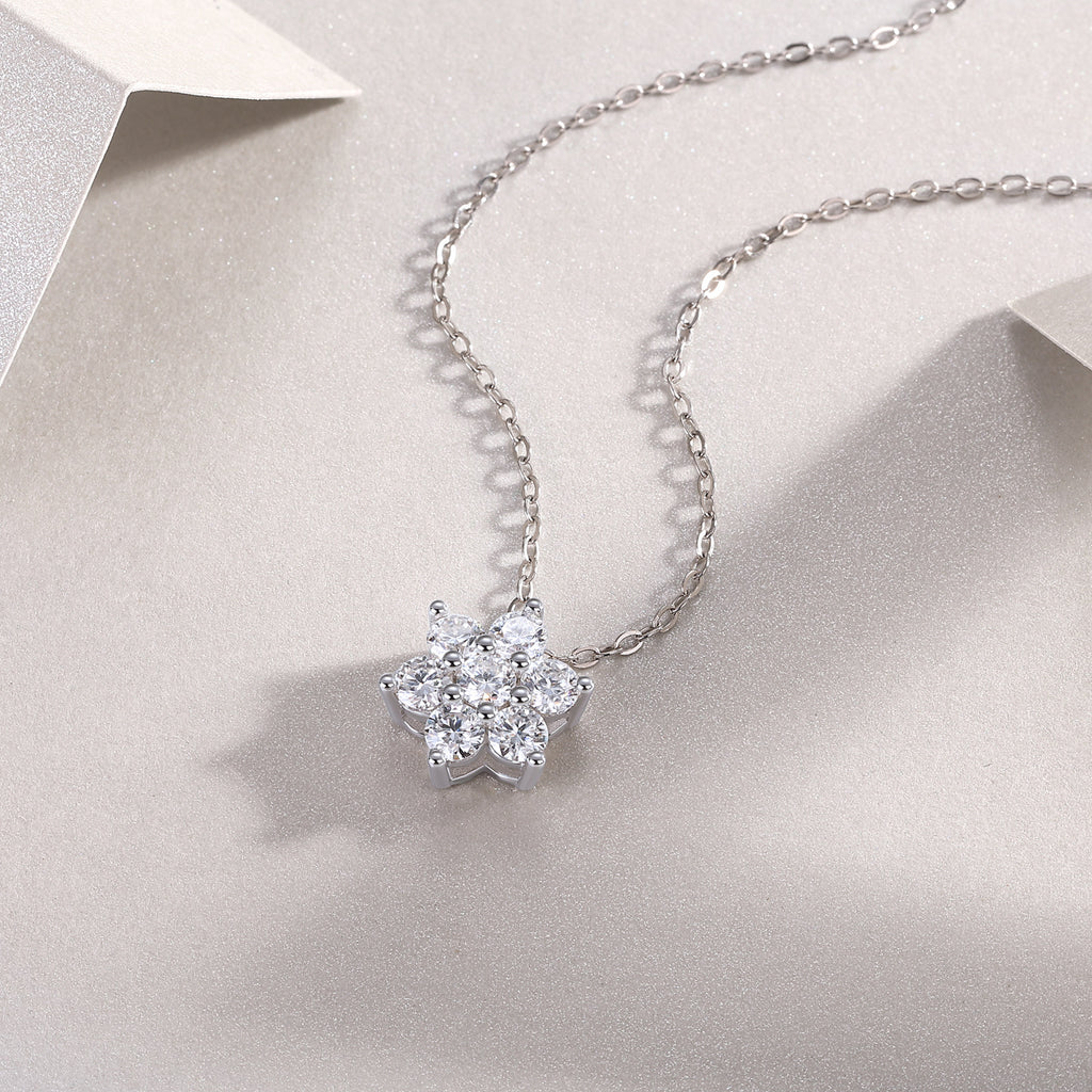 Annalise Sterling Silver and Moissanite Necklace