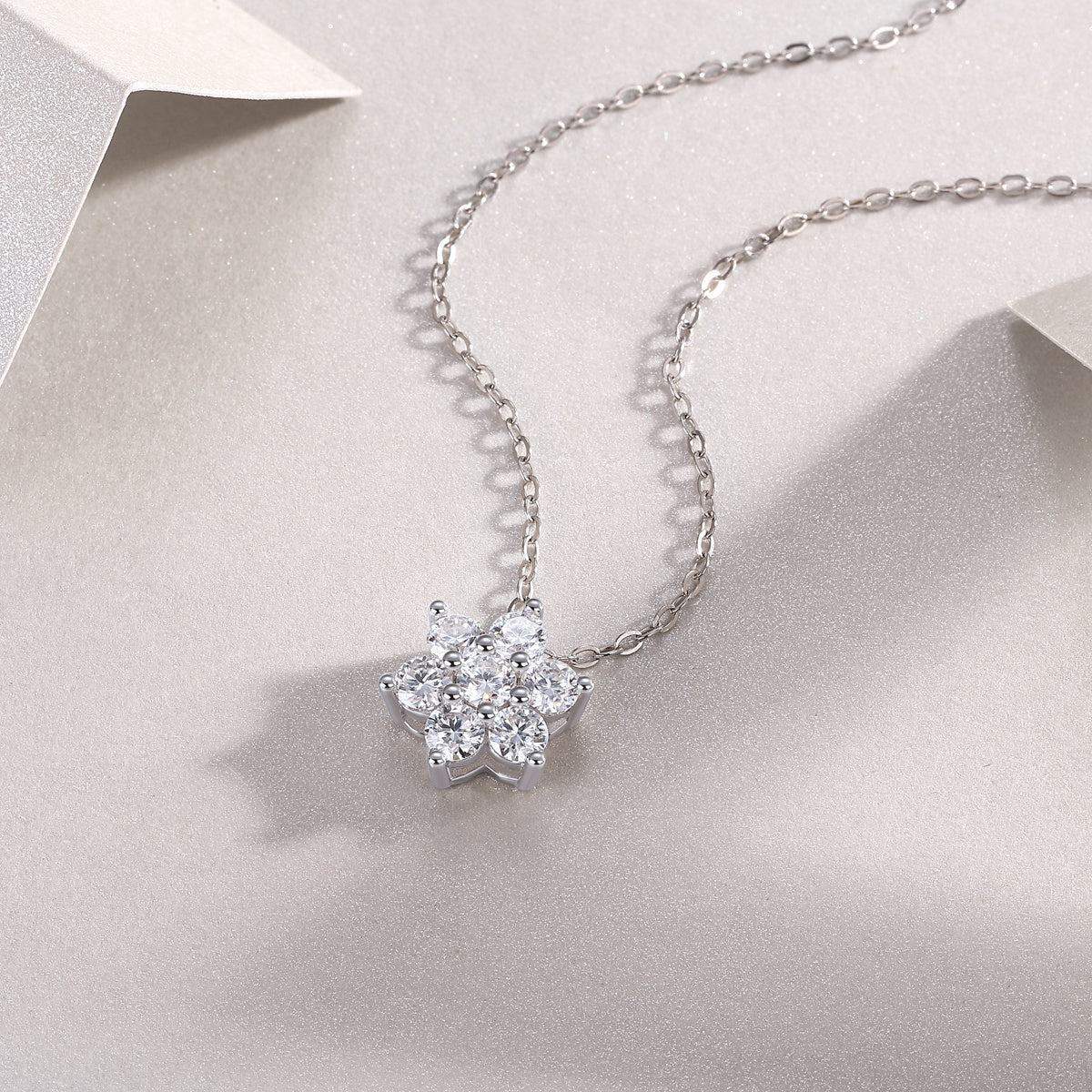 Annalise Sterling Silver and Moissanite Necklace