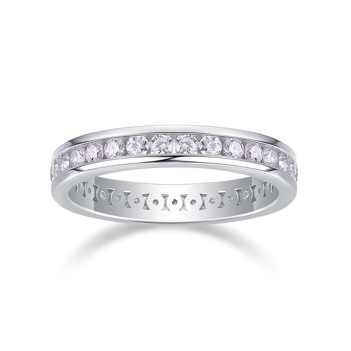 Jaqueline Silver and Moissanite Pave Ring