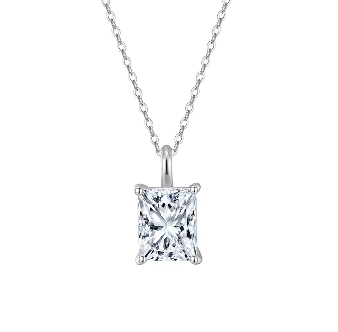 Amara Sterling Silver and Moissanite Pendant Necklace