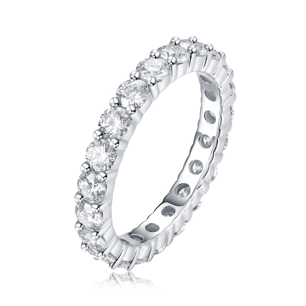 Vienna Sterling Silver and Moissanite Band