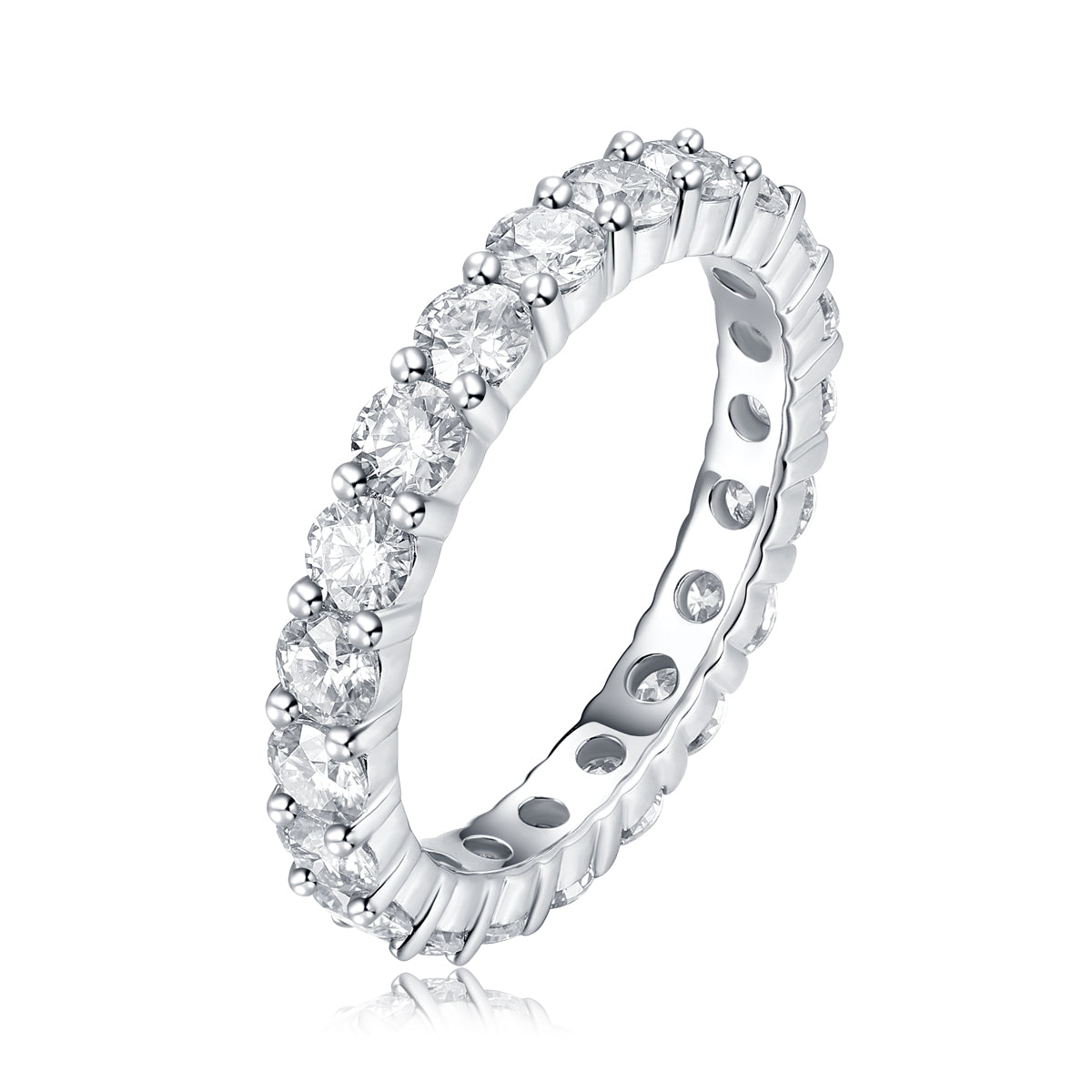 Vienna Sterling Silver and Moissanite Band