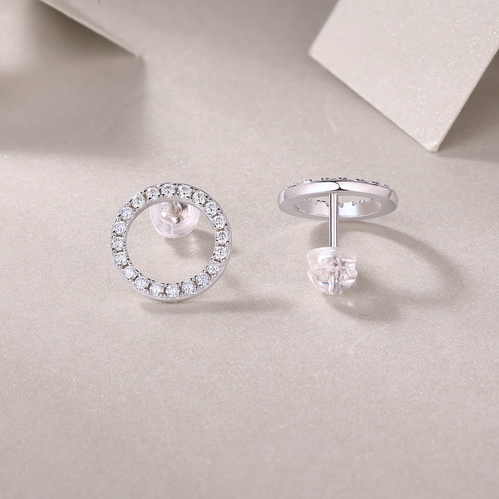 Sylvia Silver and Moissanite Stud Earrings