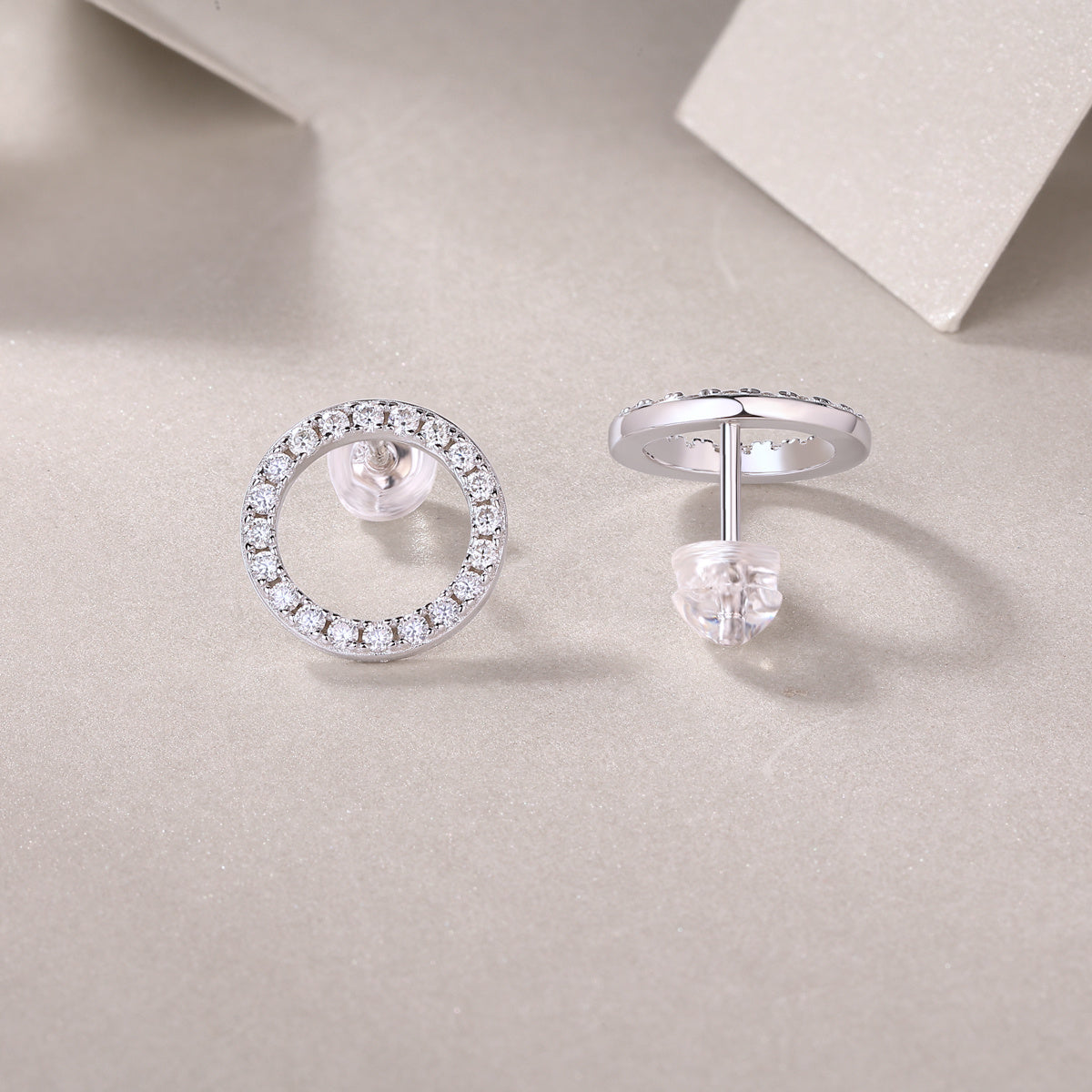 Sylvia Silver and Moissanite Stud Earrings