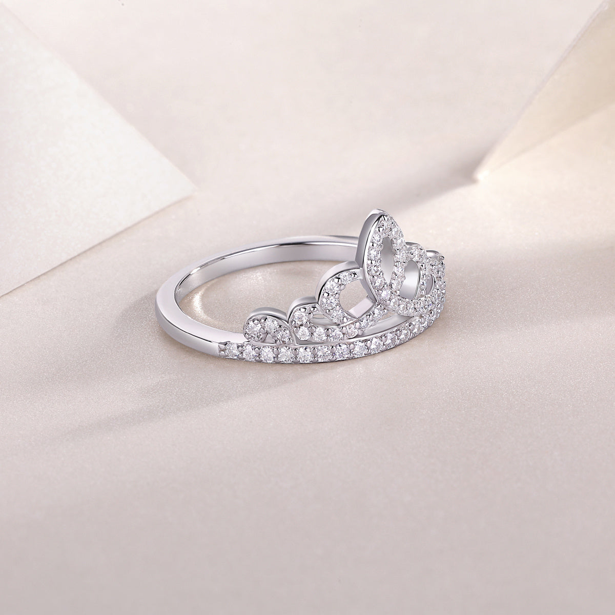 Victoria Silver and Moissanite Tiara Ring