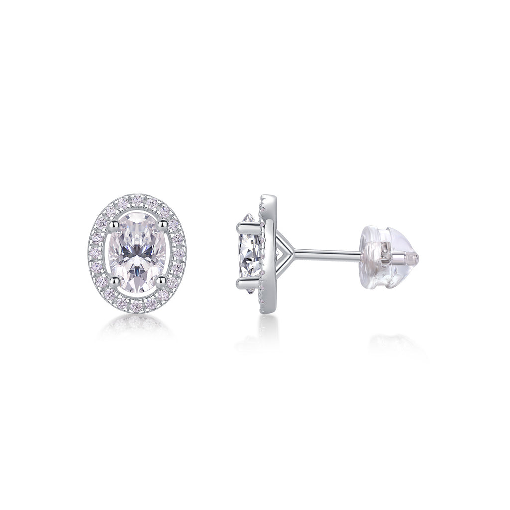 Antoinette Sterling Silver and Moissanite Stud Earrings