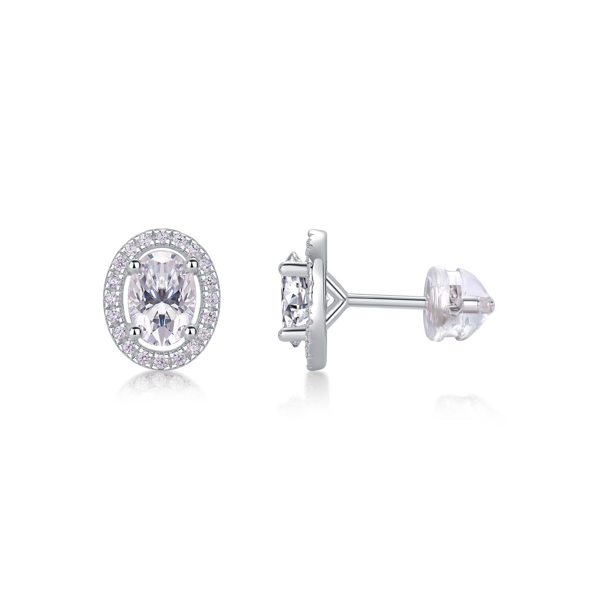 Antoinette Sterling Silver and Moissanite Stud Earrings