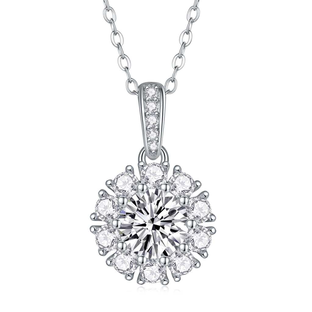 Giulia Sterling Silver and Moissanite Pendant Necklace