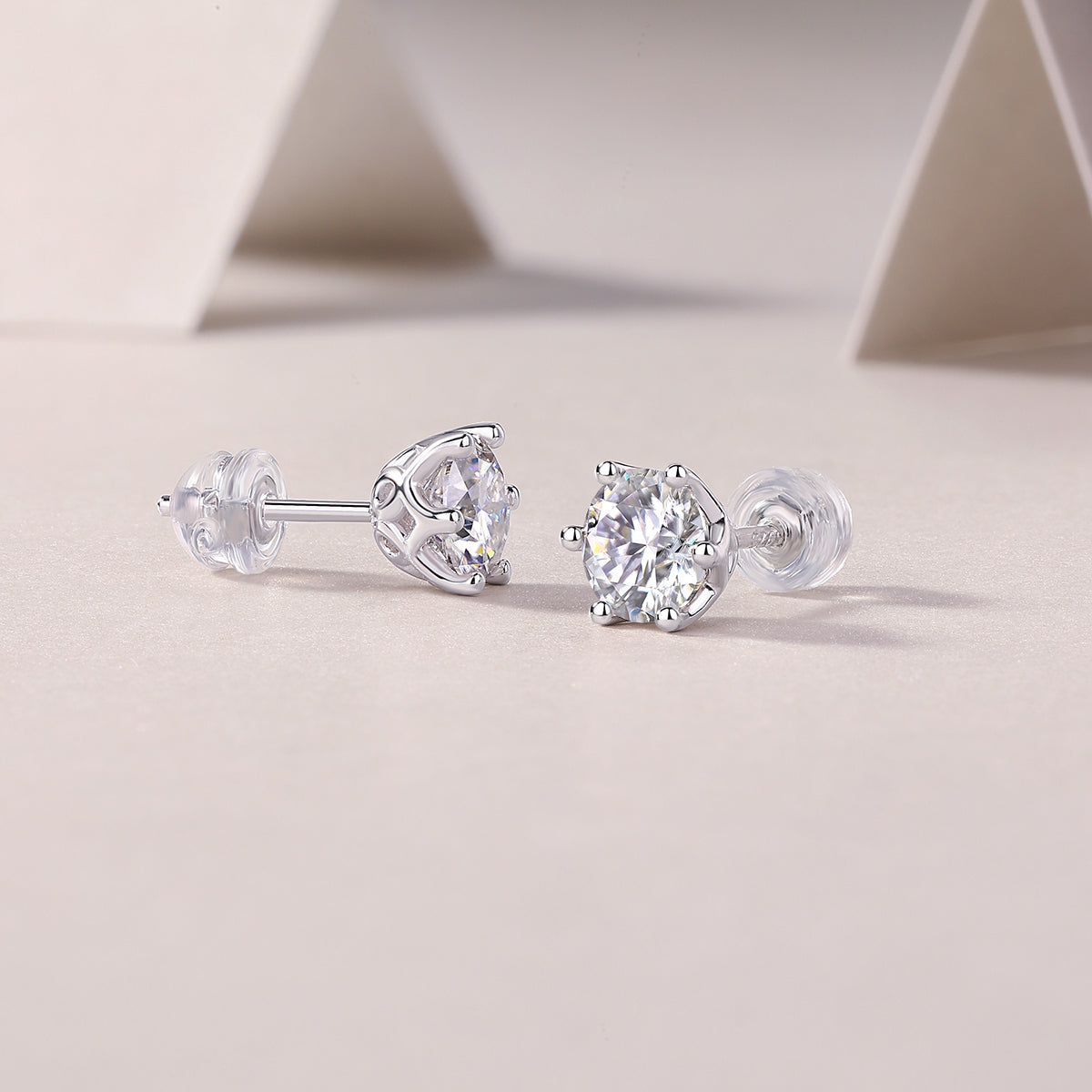 Giselle Everyday Sterling Silver and Moissanite Studs