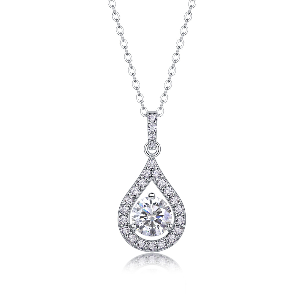 Camille Sterling Silver and Moissanite Pendant Necklace