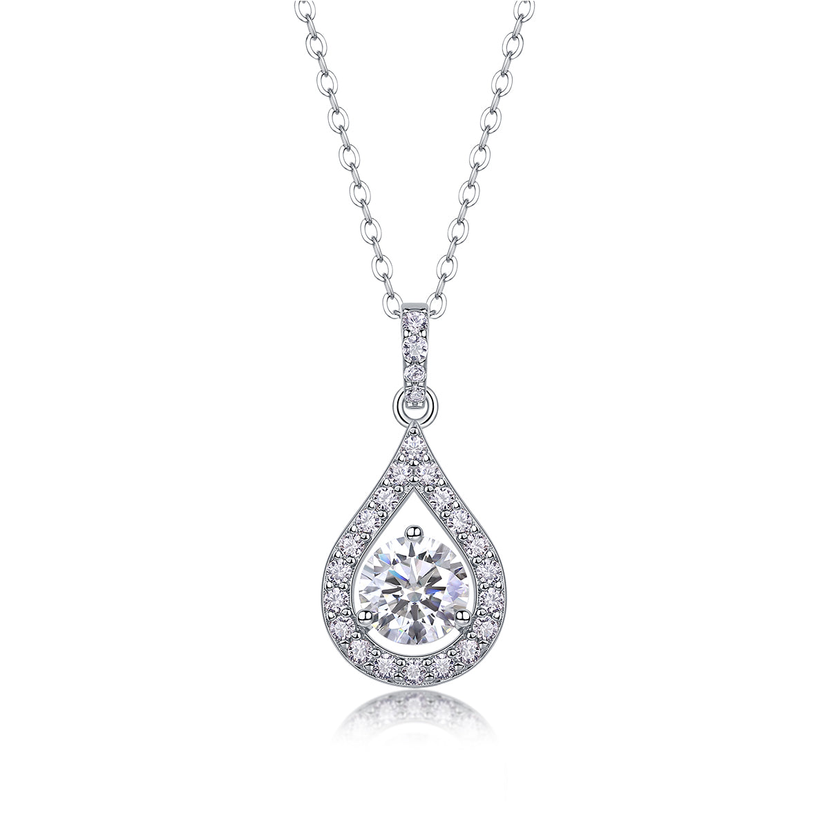 Camille Sterling Silver and Moissanite Pendant Necklace