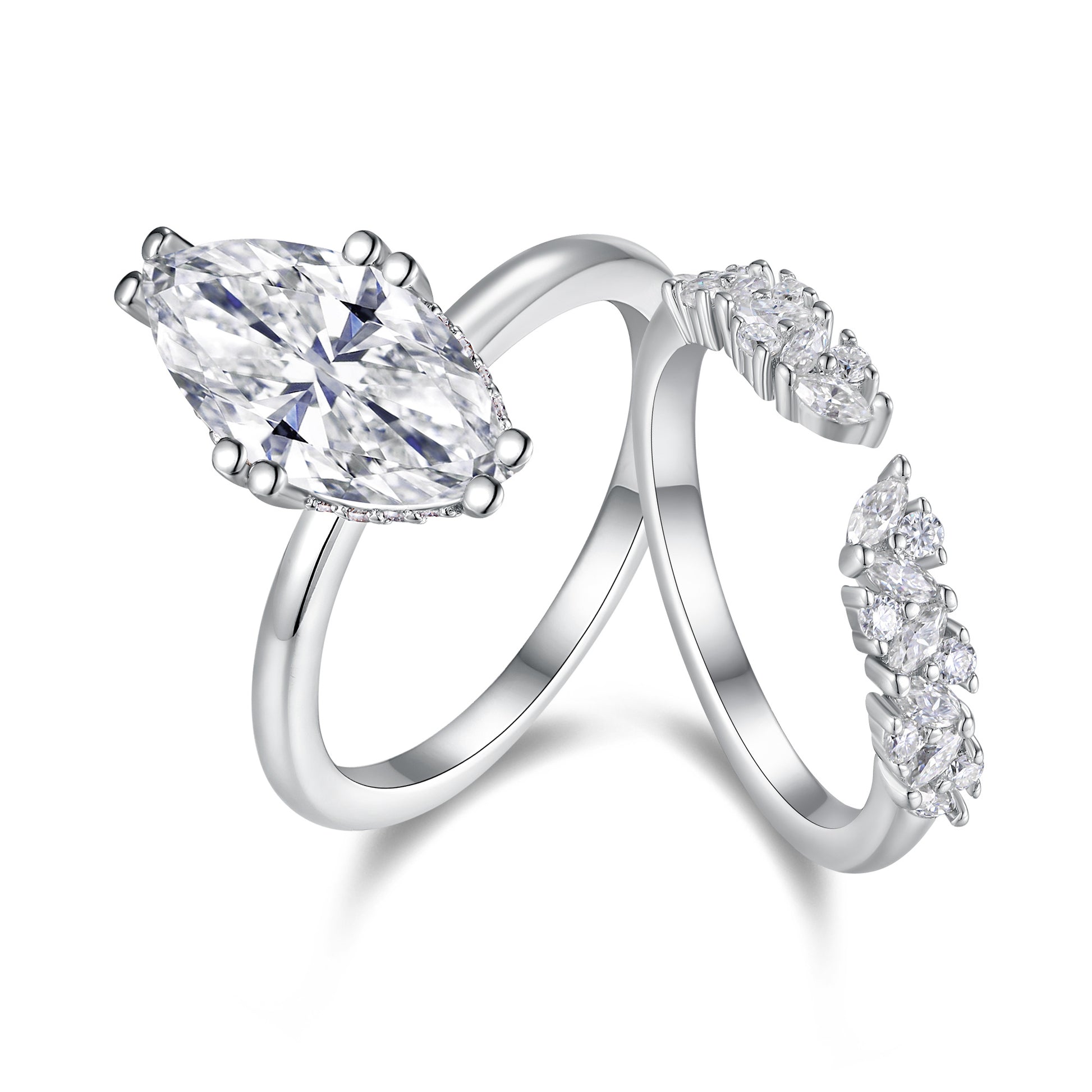Lucienne Sterling Silver and Moissanite Ring Stack