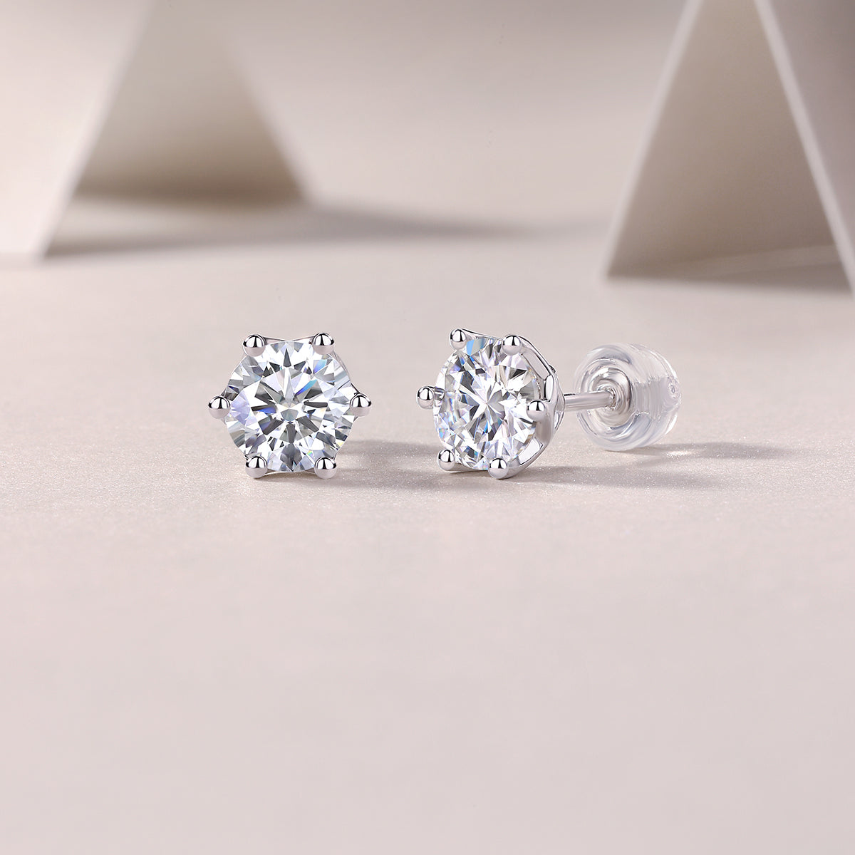 Giselle Everyday Sterling Silver and Moissanite Studs