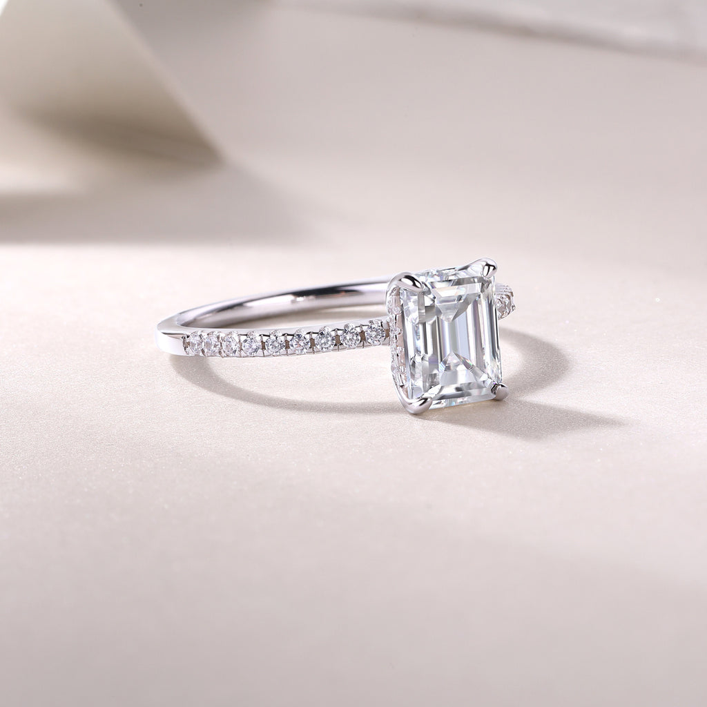 Madeleine Emerald Cut Moissanite Ring