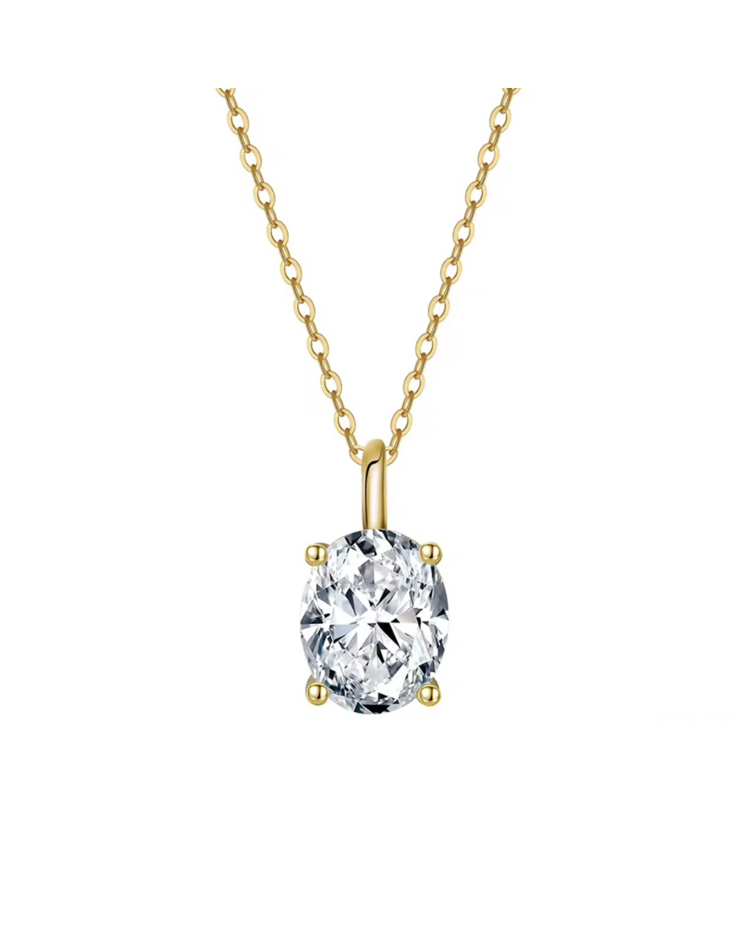 Samara Sterling Silver and Moissanite Round Radiant Cut Necklace