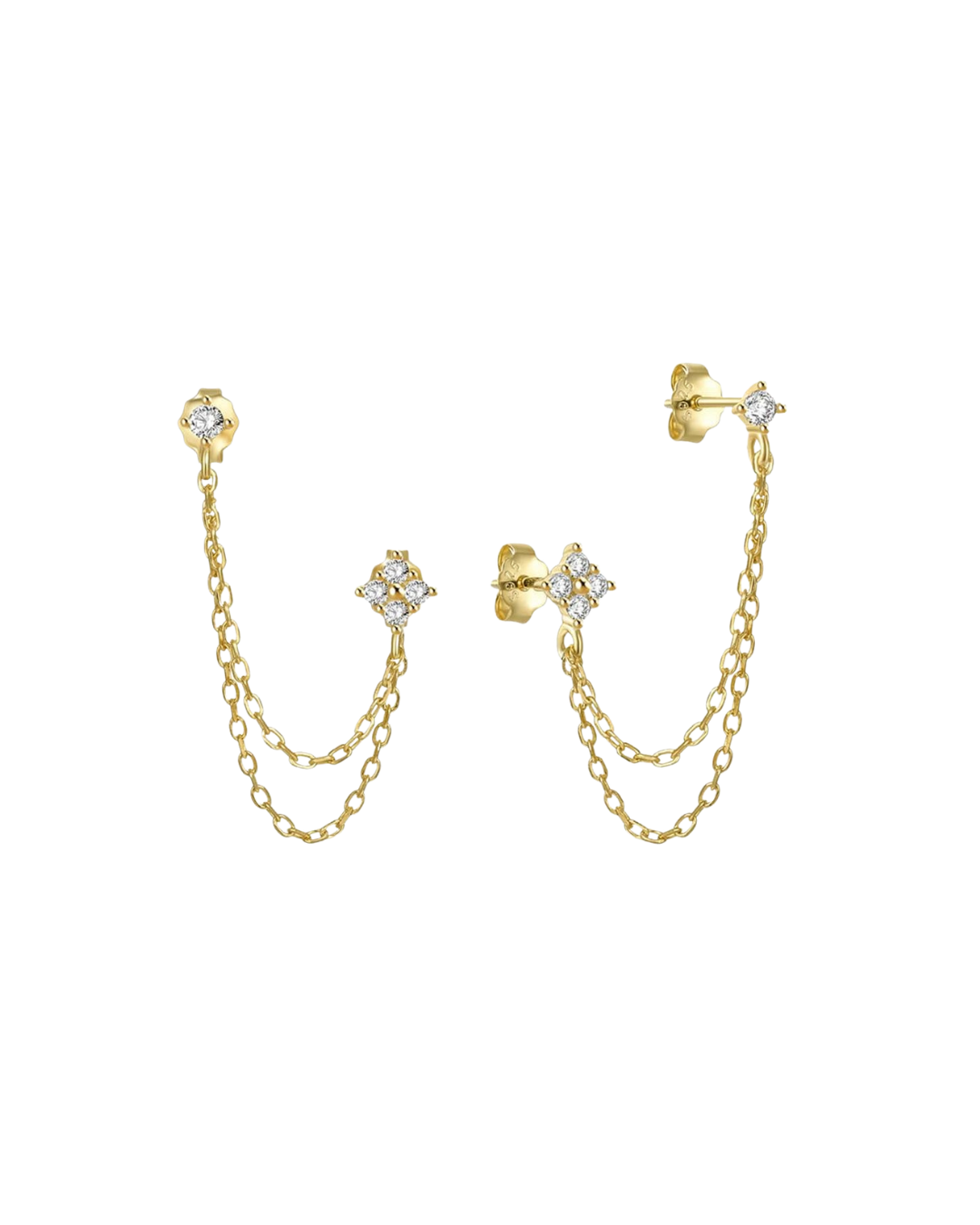 Mykonos Double Chain Studs