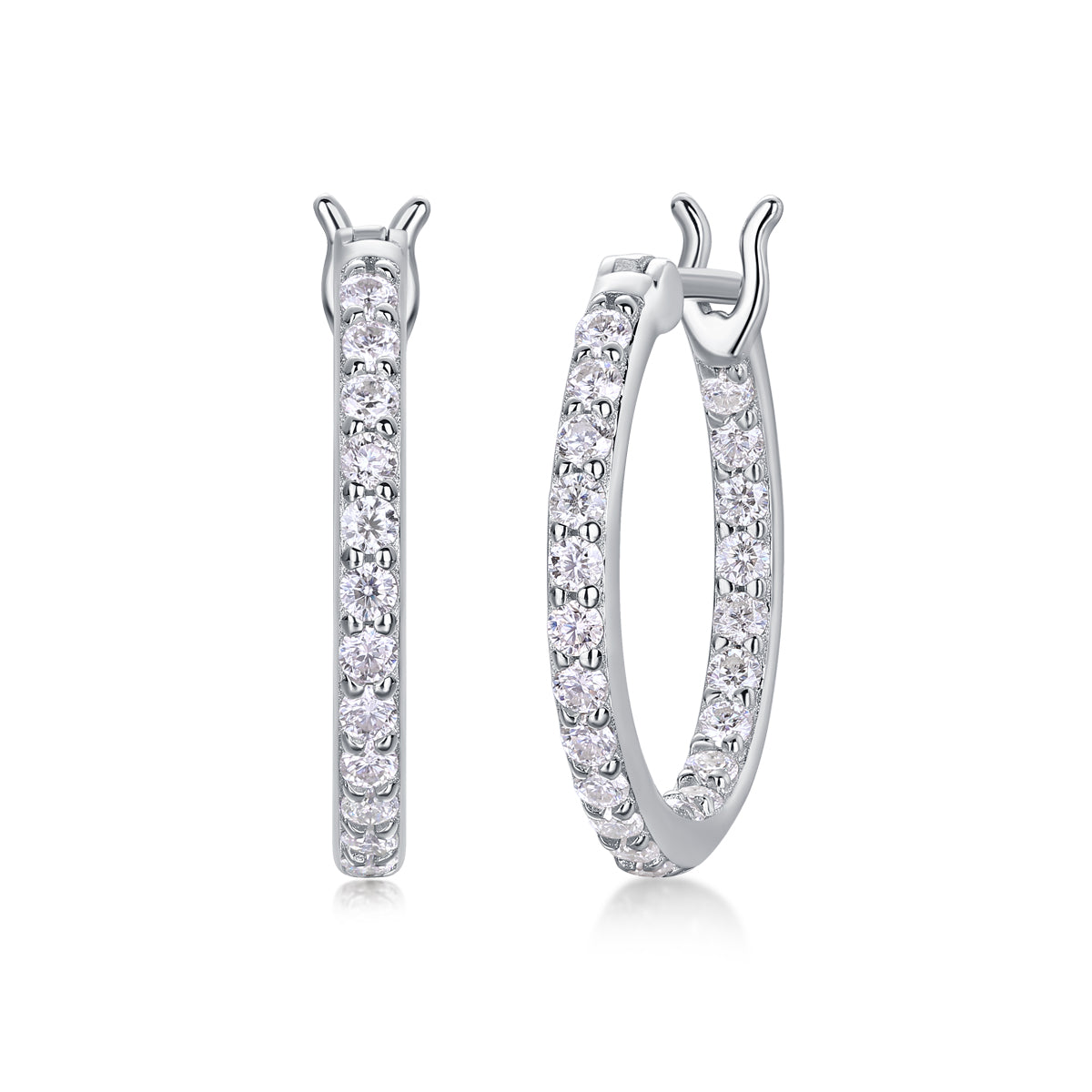 Dolce Sterling Silver and Moissanite Hoop Earrings