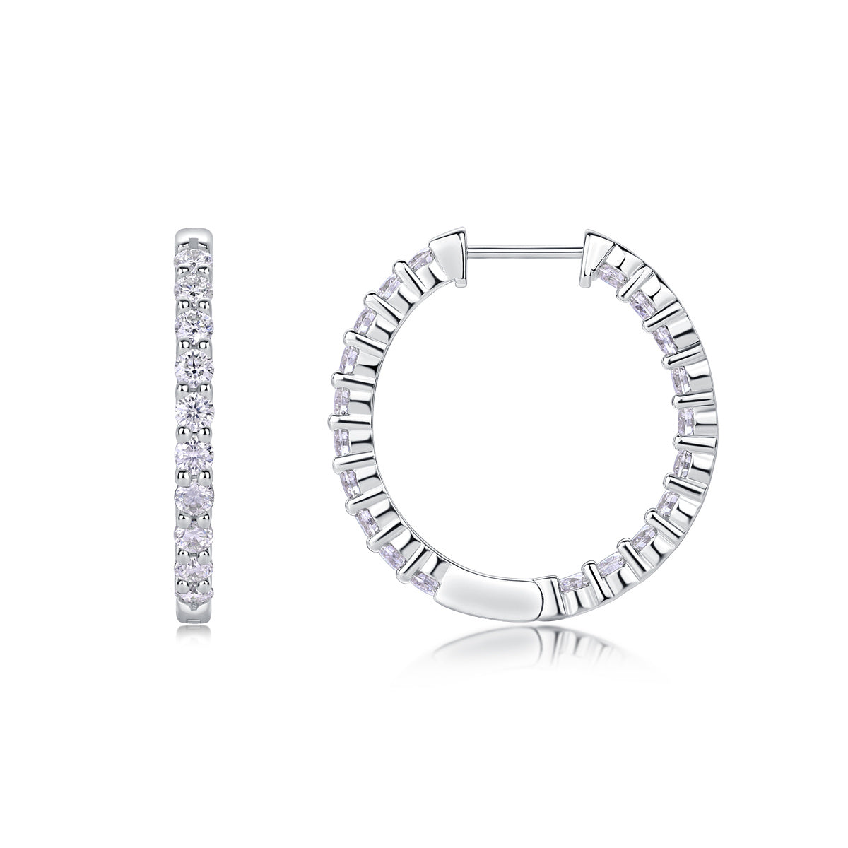 Dianne Silver and Moissanite Hoop Earrings