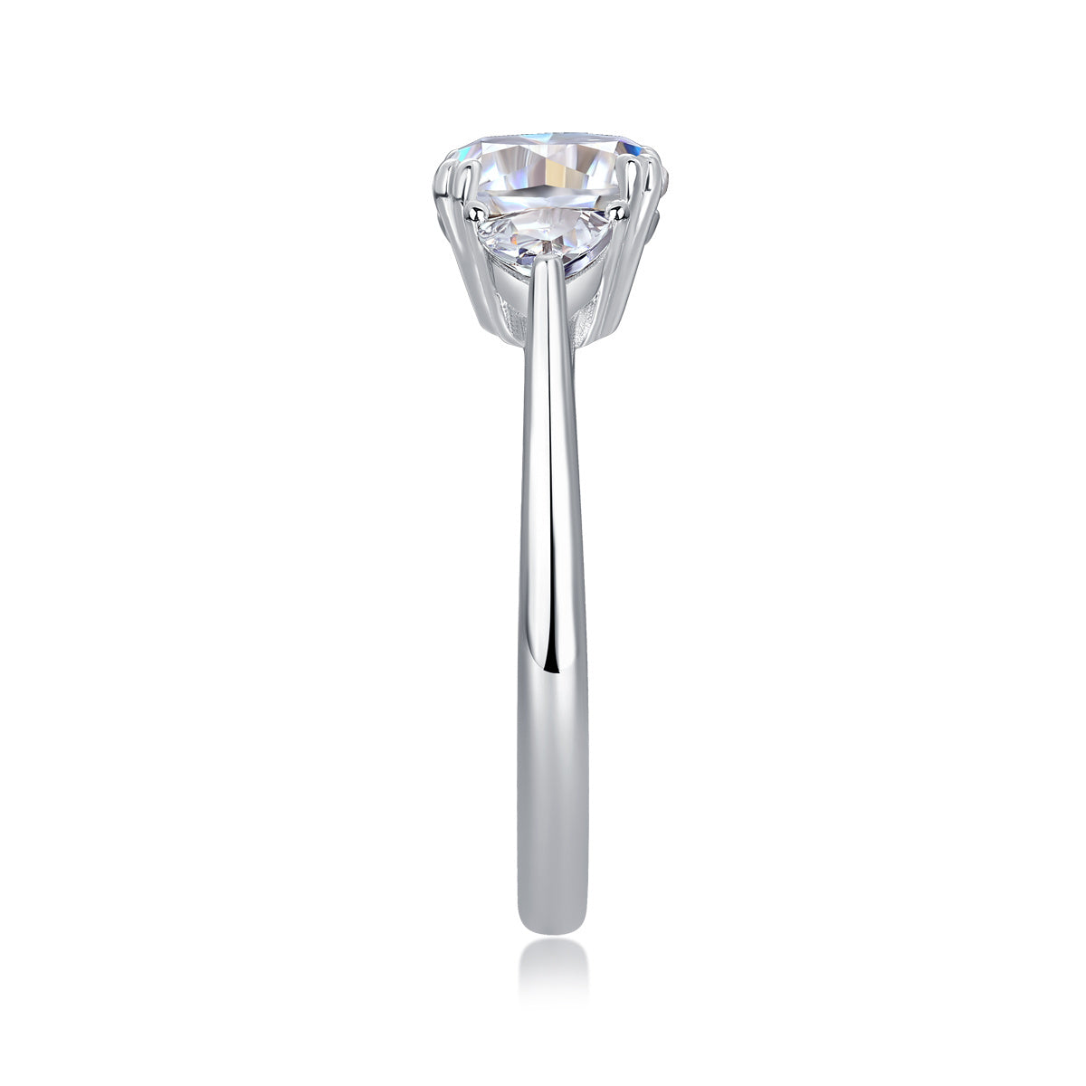 Aurélie Sterling Silver and Moissanite Three Stone Ring