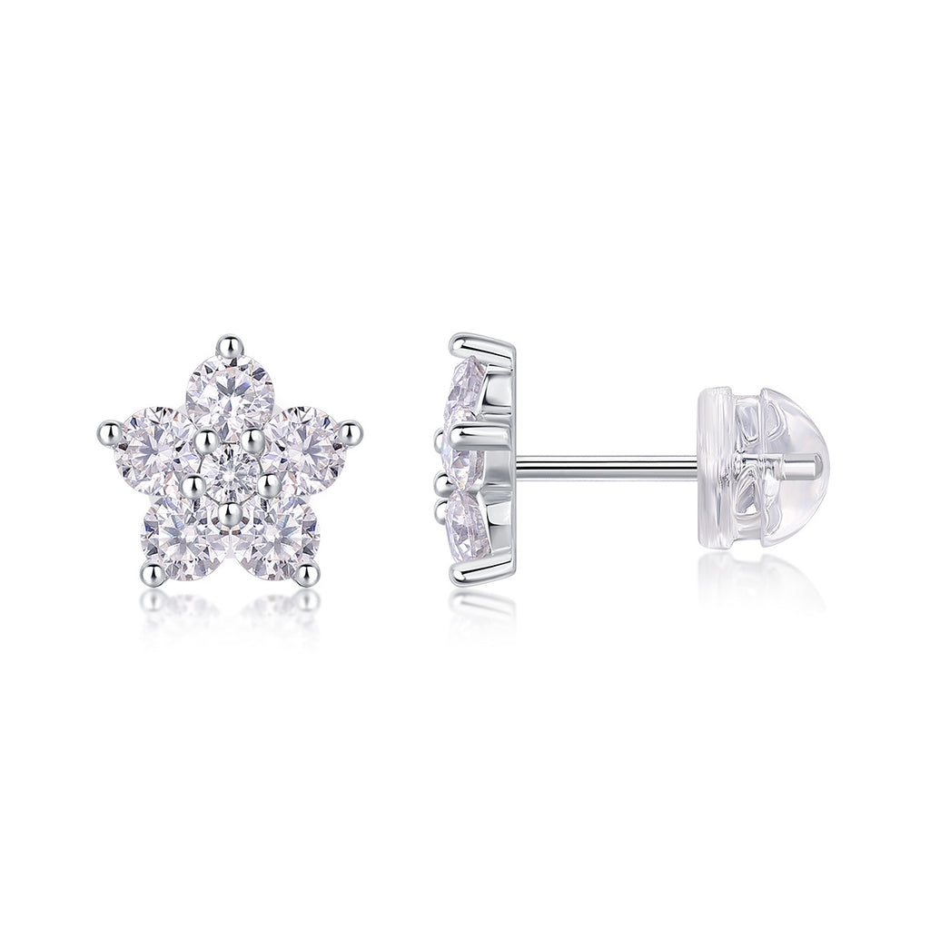 Paris Sterling Silver and Moissanite Studs