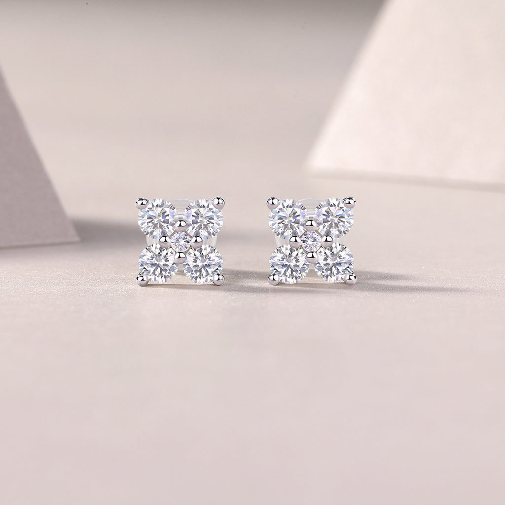 Karolina Sterling Silver and Moissanite Studs
