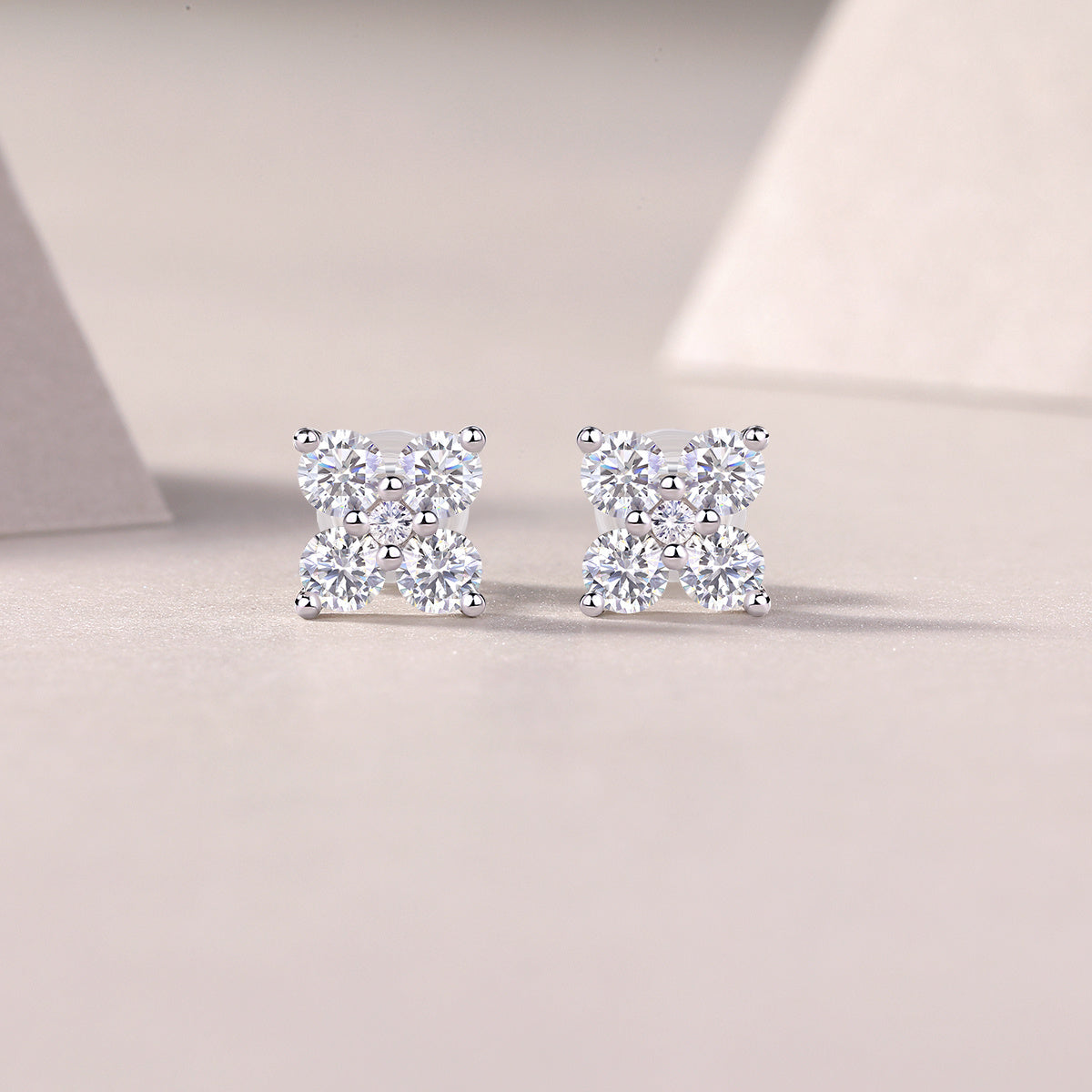 Karolina Sterling Silver and Moissanite Studs