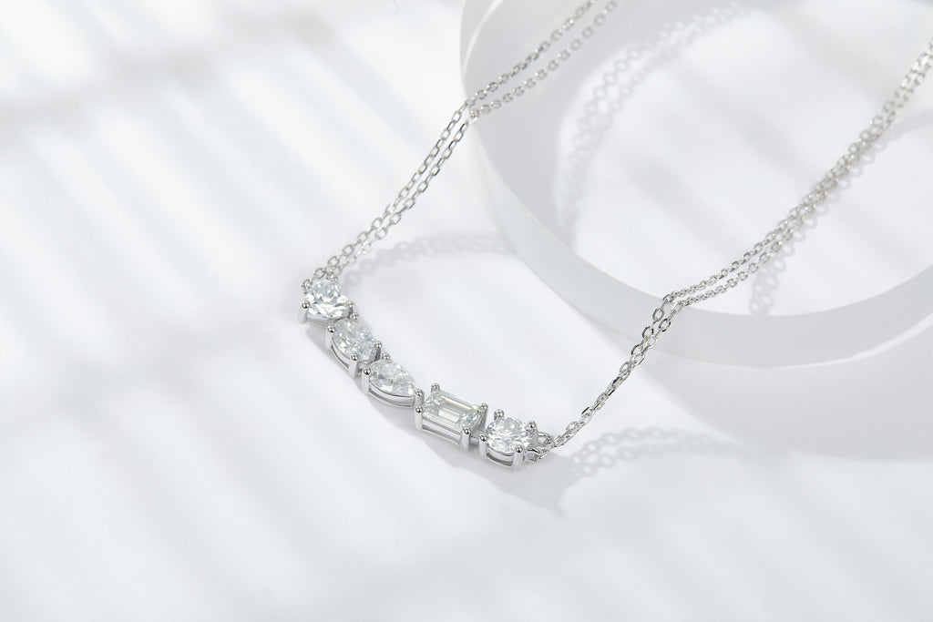 Nova Sterling Silver and Moissanite Necklace