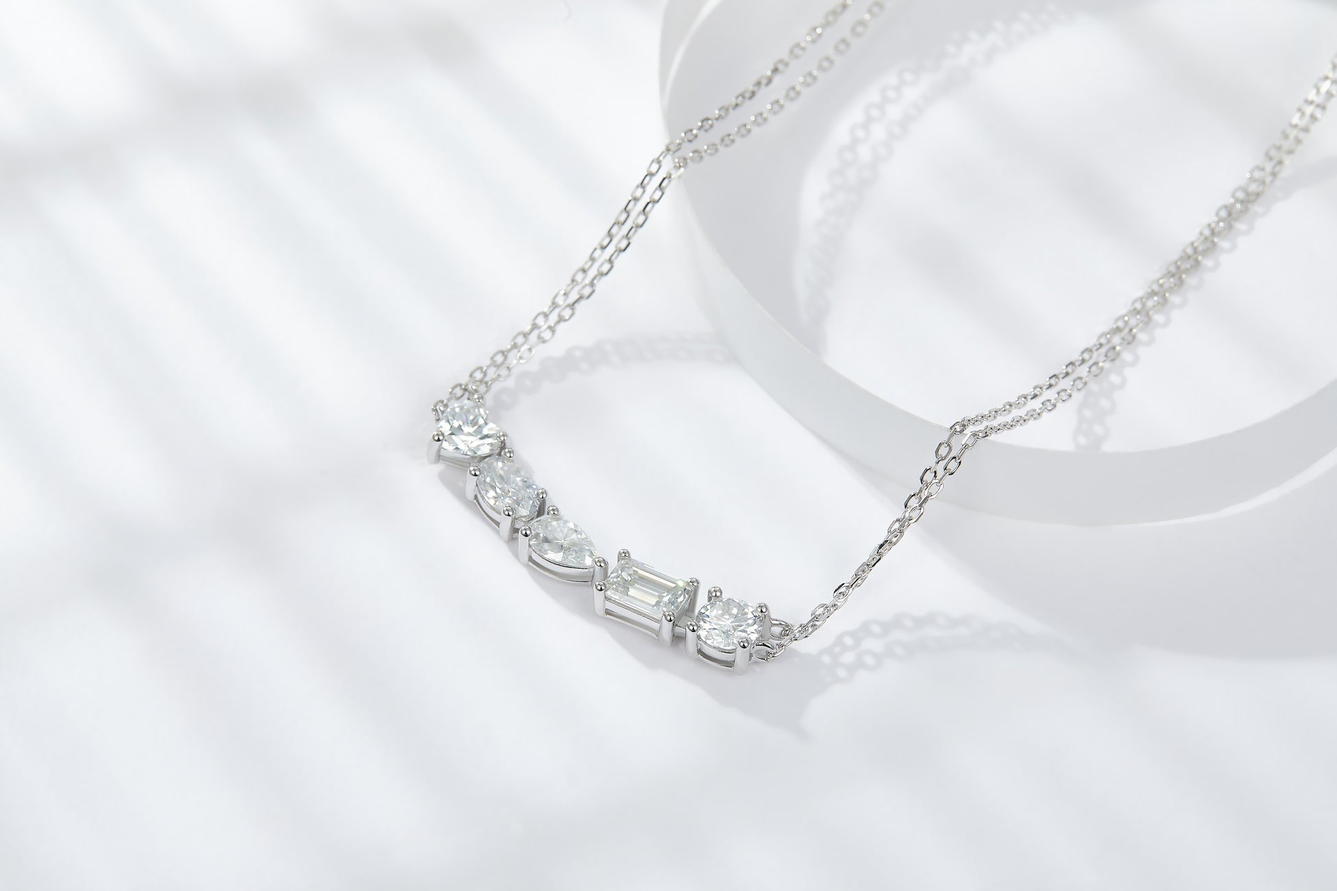 Nova Sterling Silver and Moissanite Necklace