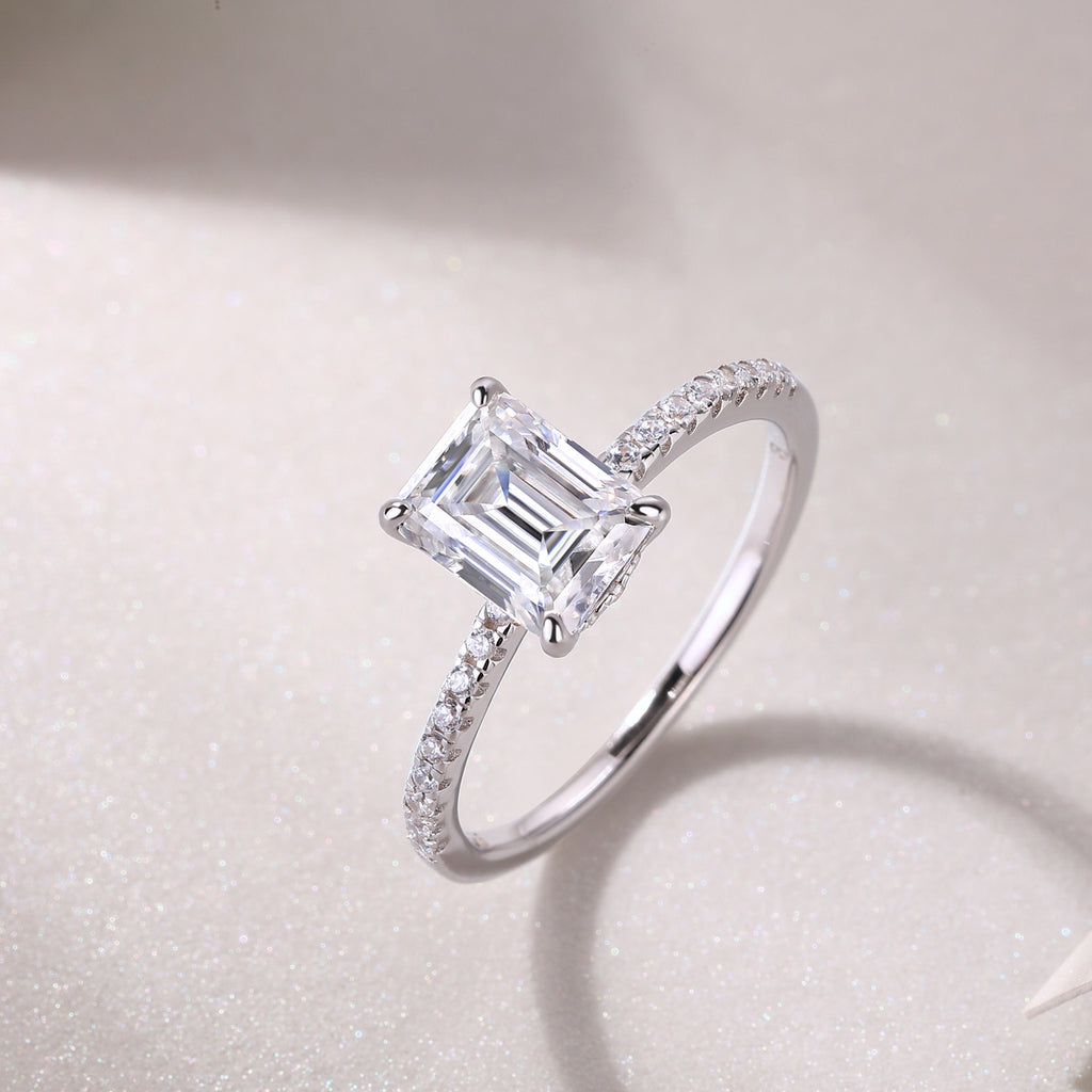 Madeleine Emerald Cut Moissanite Ring
