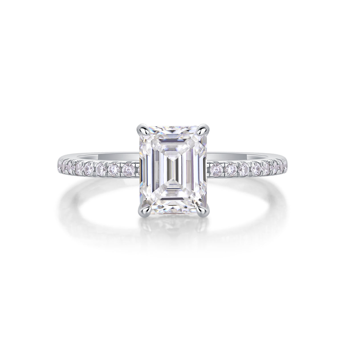 Madeleine Emerald Cut Moissanite Ring