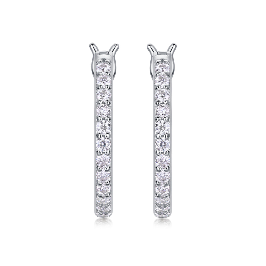 Dolce Sterling Silver and Moissanite Hoop Earrings