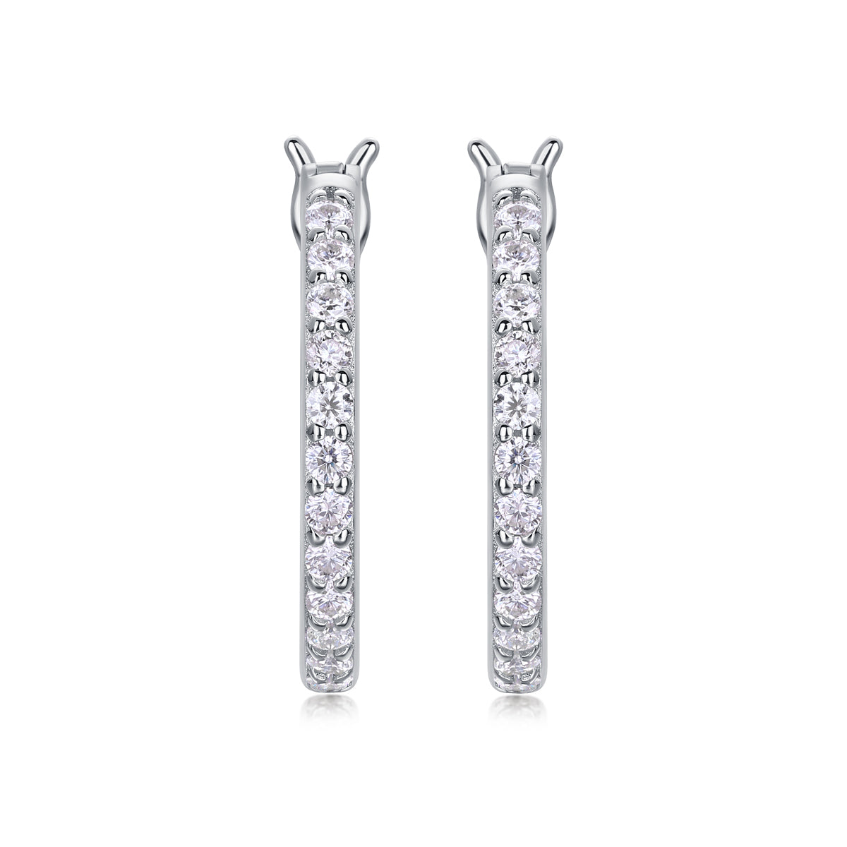 Dolce Sterling Silver and Moissanite Hoop Earrings