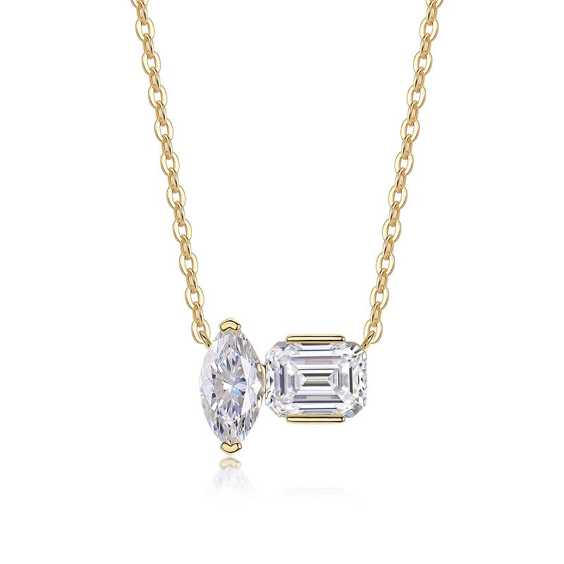 Gabriella  Double Stone Moissanite Necklace