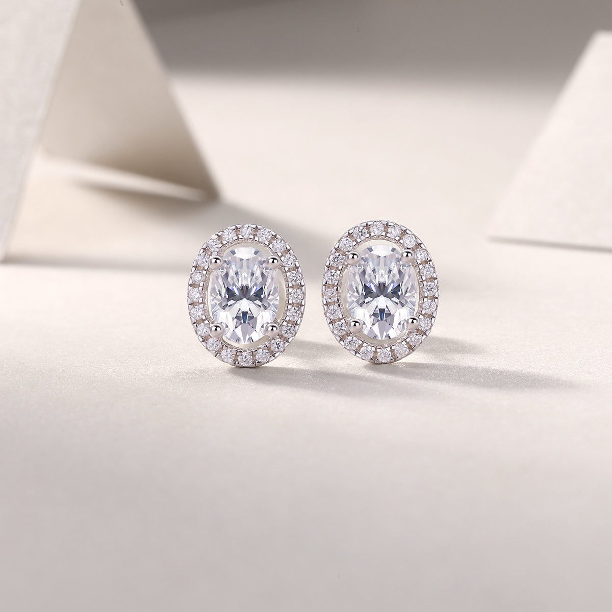 Antoinette Sterling Silver and Moissanite Stud Earrings