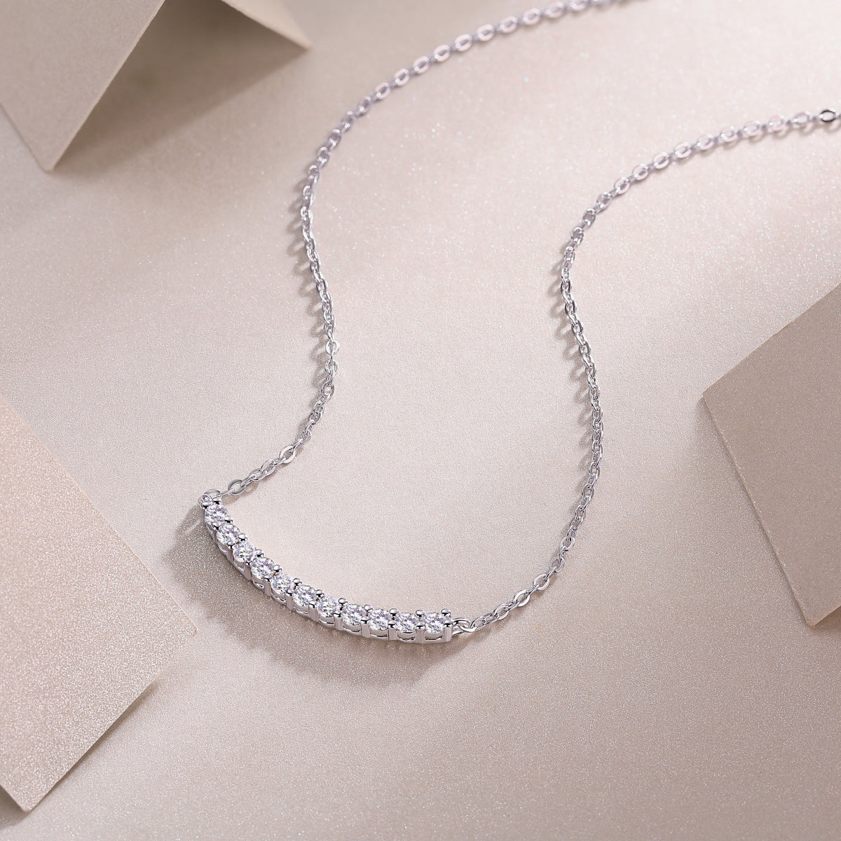 Allie Silver and Moissanite Necklace