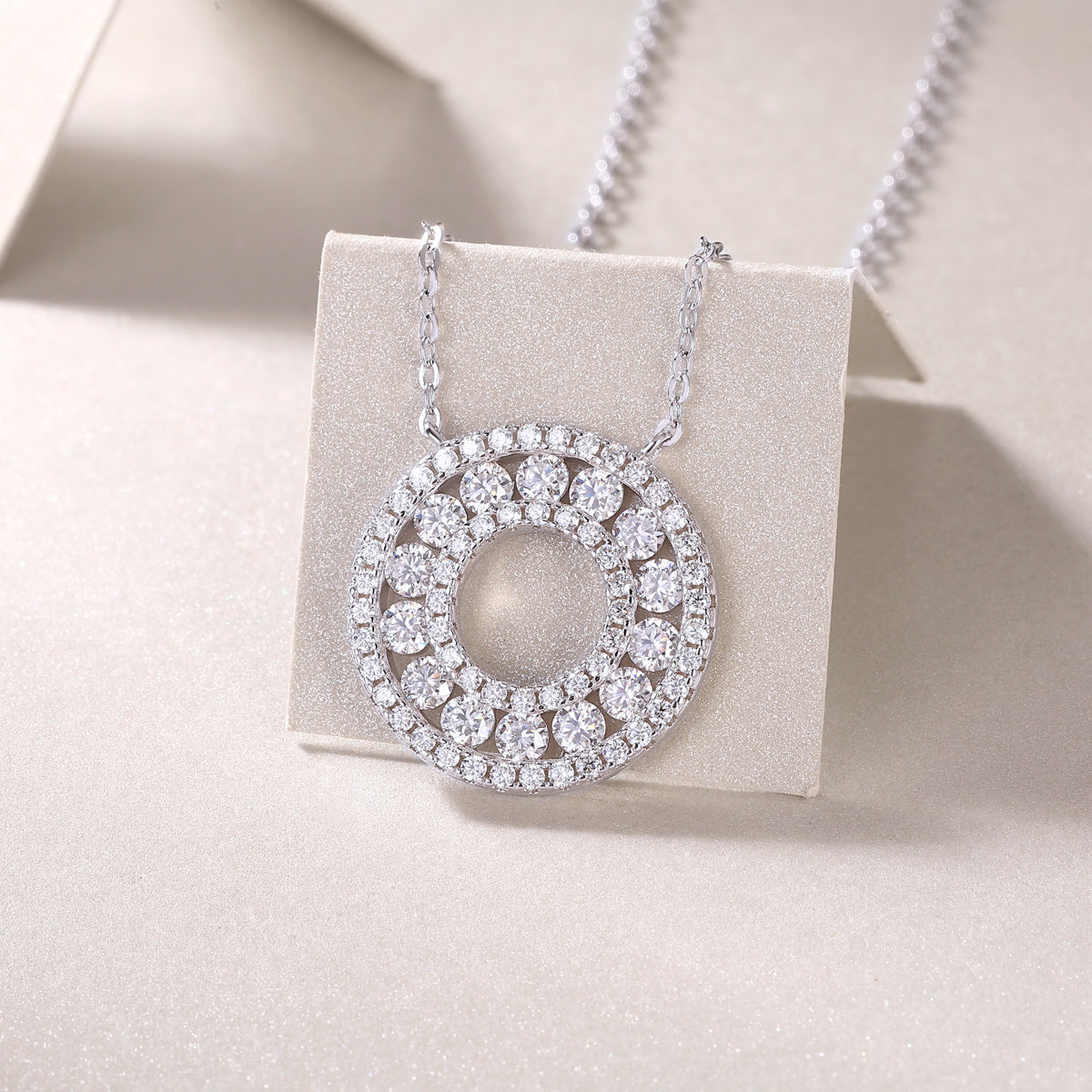 Flora Silver and Moissanite Pendant Necklace