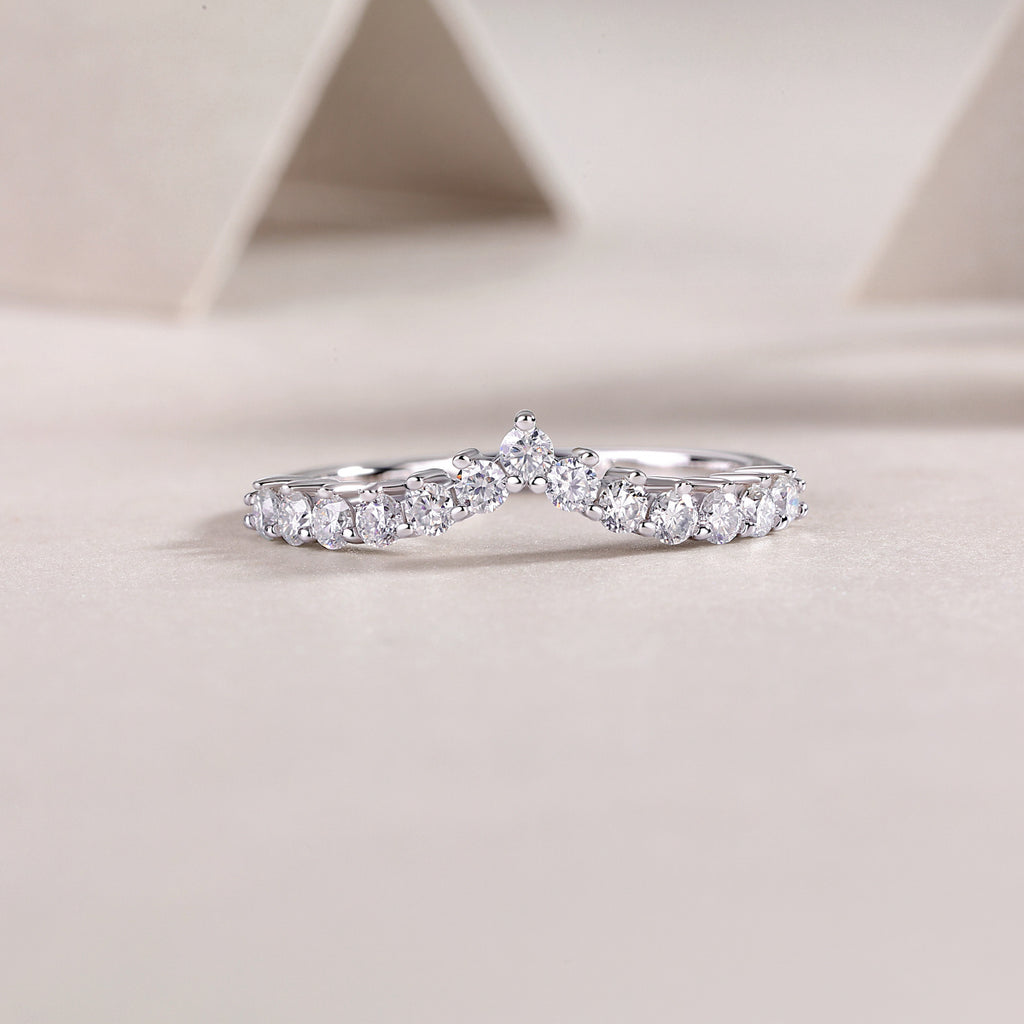 Caroline Silver and Moissanite Crown Ring