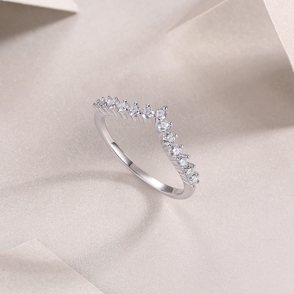 Caroline Silver and Moissanite Crown Ring