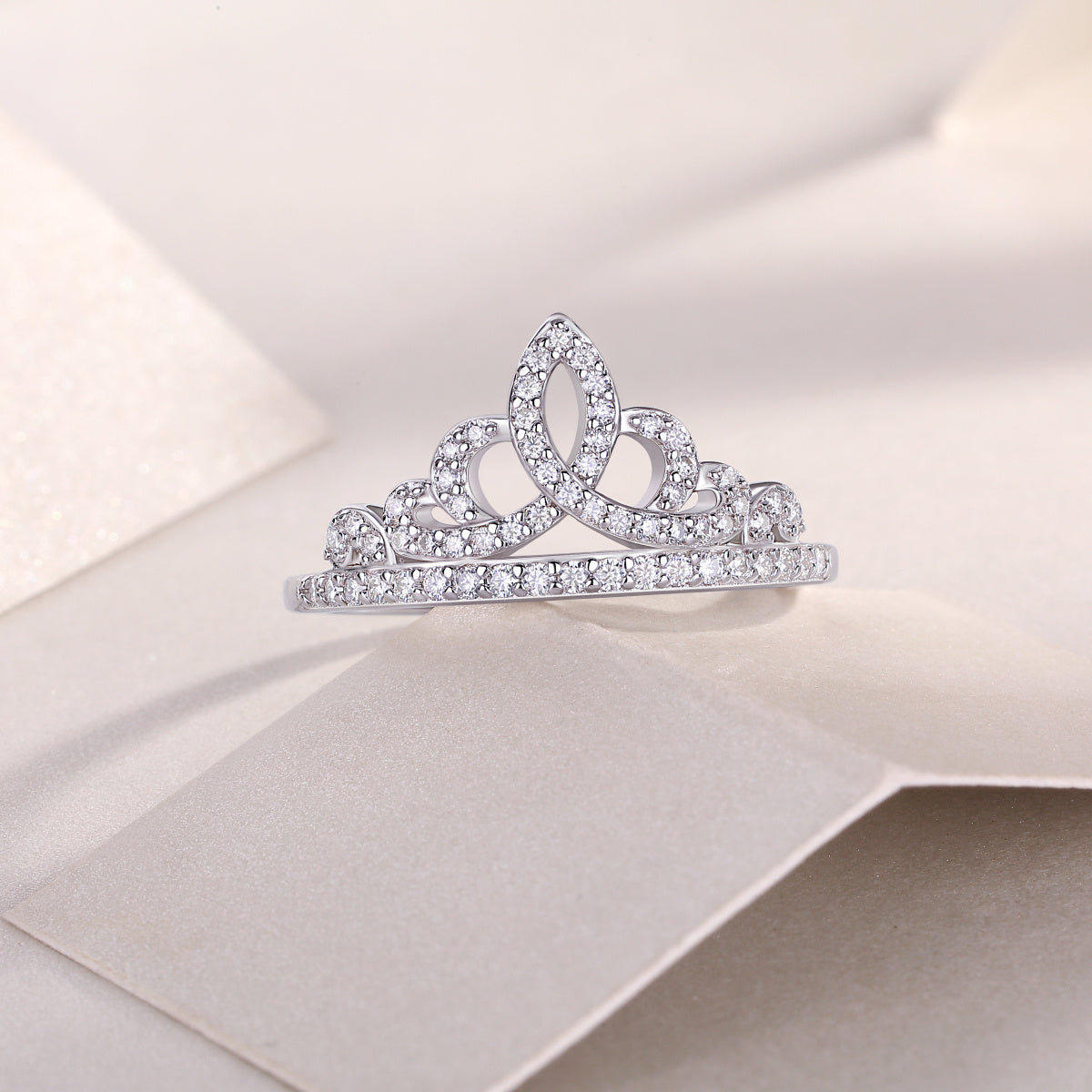 Victoria Silver and Moissanite Tiara Ring