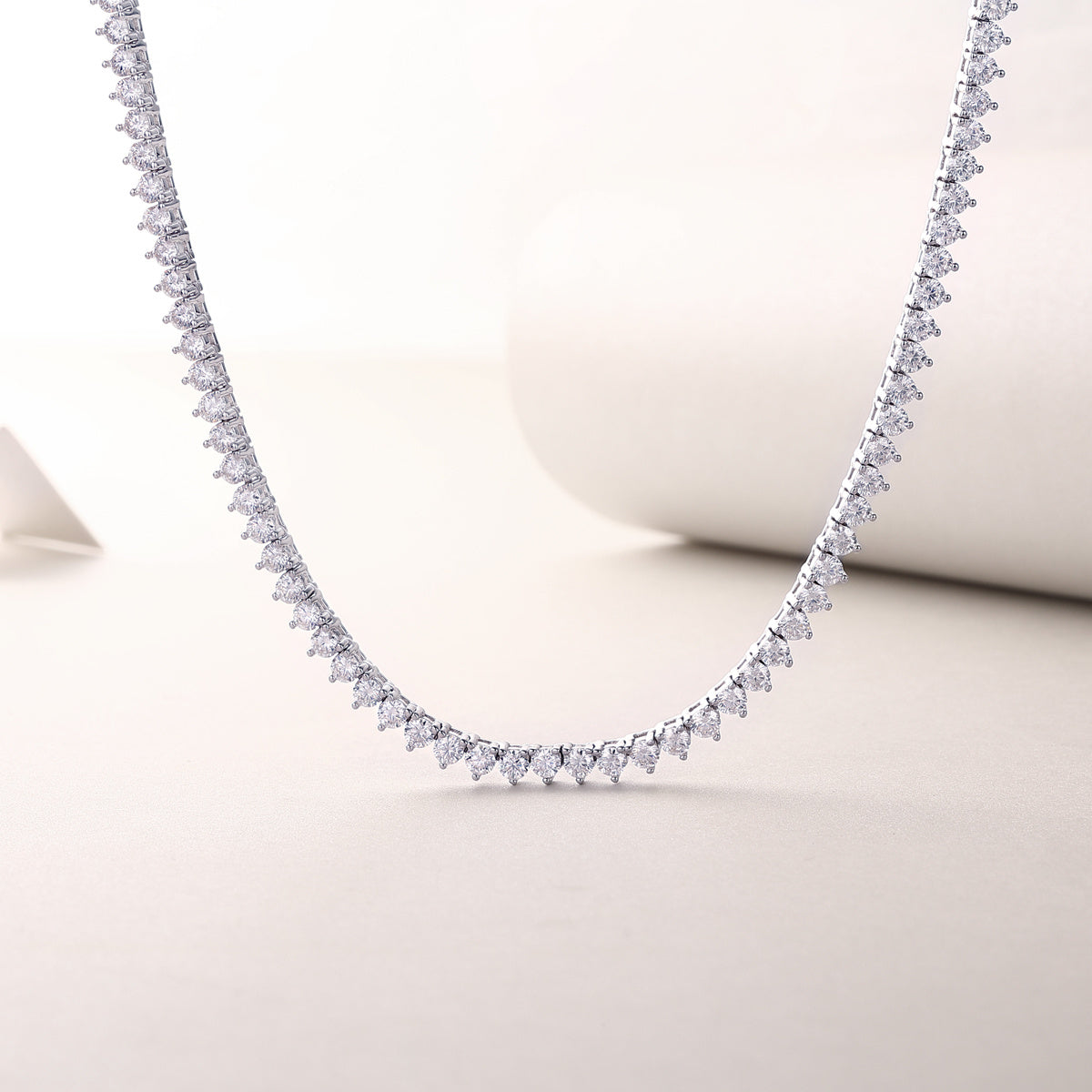 Vivienne Silver and Moissanite Tennis Necklace