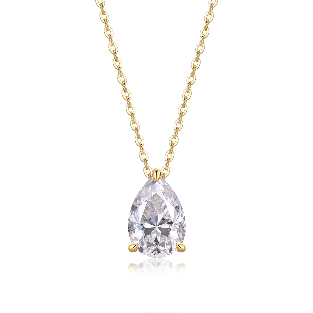 Vera Pear Cut Moissanite 24k Vermeil Necklace