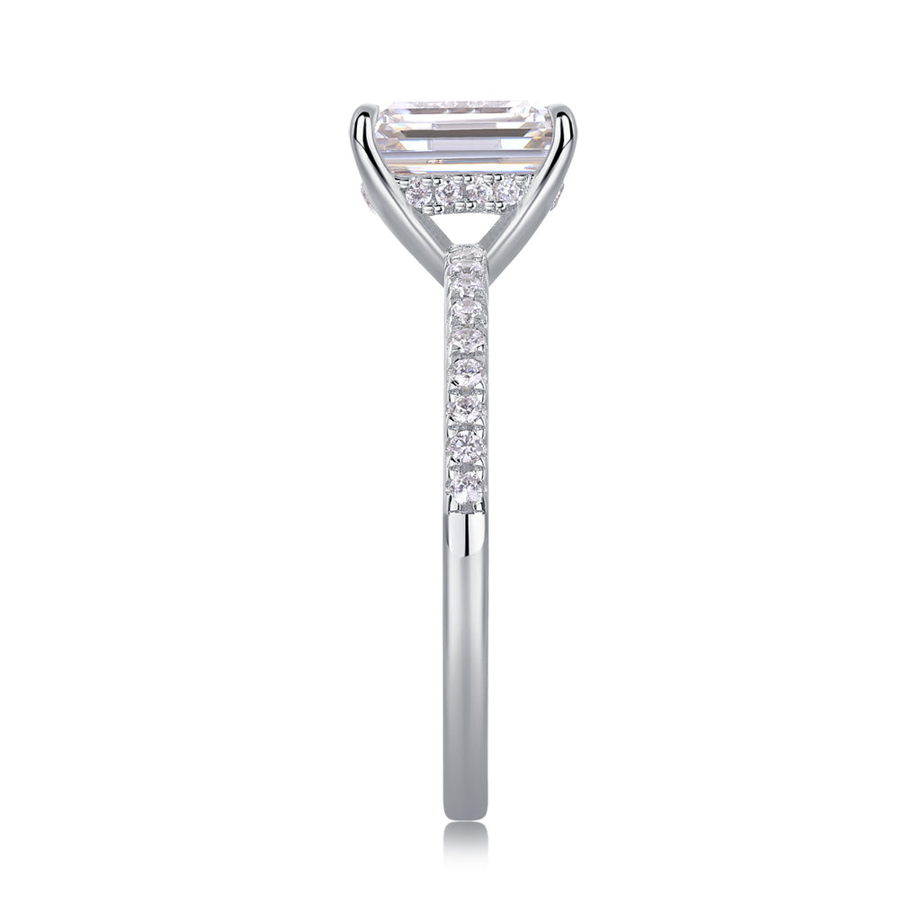 Madeleine Emerald Cut Moissanite Ring