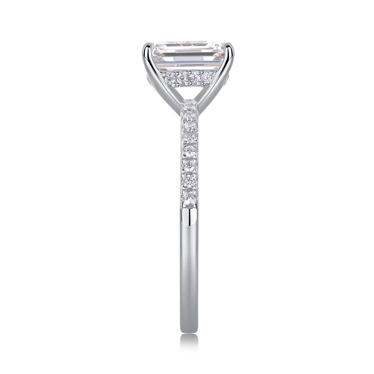 Madeleine Emerald Cut Moissanite Ring